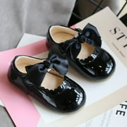 Avrntaa Girls Mary Jane Dress Shoes - Little Kids Ballet Flats Flower Girls Princess School Shoes Black Shoes Size 3Infant